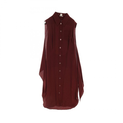 HERMÈS Abito smanicato HERMES #37 seta bordeaux