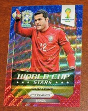 2014 Prizm World Cup Stars Julio Cesar Blue White Red Wave BWR Brazil WCS