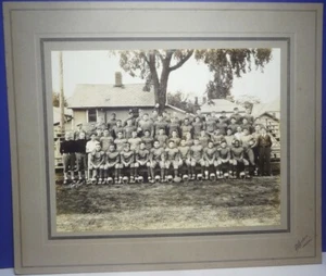1931 MUSEUM WORTHY 13" LANCASTER OHIO HIGH SCHOOL FOOTBALL cabinet card PHOTO - Picture 1 of 11