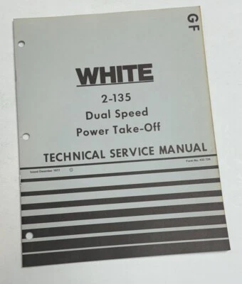 Manual de servicio técnico de toma de fuerza de doble velocidad White Farm Equipment 2-135 Foto 1 de 4