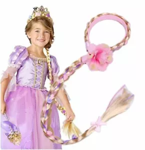 Rapunzel braids headband Girls Princess Wig Hair Plait Kids Costume Accessory - Picture 1 of 5