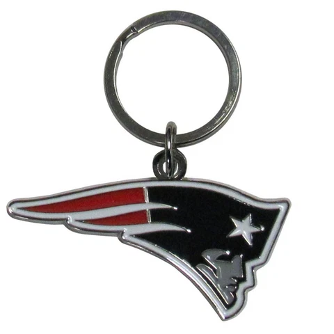 New England Patriots Enameled Logo Metal Key Chain NFL Football Cover