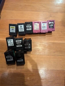 Lot of 11 HP EMPTY Ink Cartridges HP 63 XL BLACK & COLOR HP 63 XL BLACK & COLOR - Picture 1 of 1