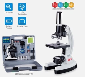 AmScope 52pc 120X-1200X Kids Starter Microscope Science STEM Kit - BRAND NEW - Picture 1 of 2