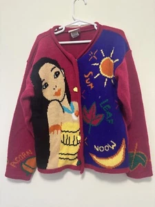Vintage Disney Pocahontas Knit Sweater Girls Small 7/8 Super Rare - Picture 1 of 14