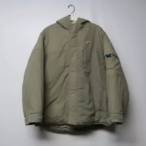 VTG Nike Grid Down Jacket Youth XL 18-20 Olive Zip Hood Puffer Mini Swoosh ACG - Picture 1 of 24