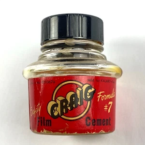 Bottle Craig Safety Formula #7 Film Cement Glass Jar Vintage  - Picture 1 of 8