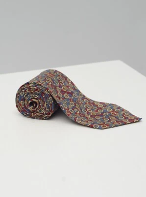 Corbata con estampado de cadena de seda multicolor de lujo para hombre CELINE Paris hecha en España Foto 1 de 4
