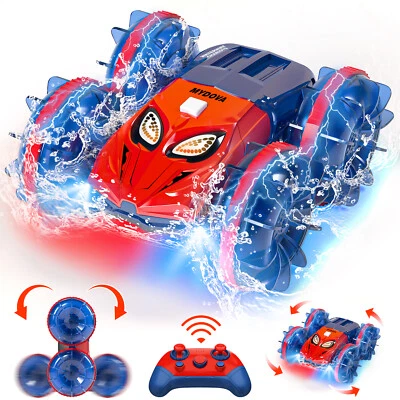 MYDOVA Ferngesteuertes Auto 4WD Spielzeugauto Mit Blaulichteffekt 2.4Ghz Doppelseitig