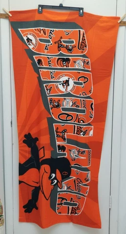 NWOT 2 - MLB Baltimore Orioles Beach Towels Bath 59" X 29" Inches Cover