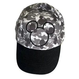 New DISNEY Mickey Mouse Embroidered Grey Camo Youth Cap Baseball Hat Adjustable - Picture 1 of 2
