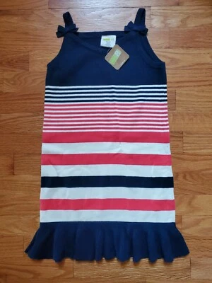 Crazy 8 Blue Striped Cotton Dress Size M 7-8 NEW with Tags - Image 1 of 3
