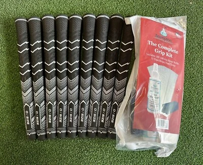 9 empuñaduras de golf de gran tamaño blanco y negro más kit de empuñaduras hágalo usted mismo Foto 1 de 4