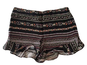 Ann Taylor LOFT Gr. 10 Shorts mit gerafftem Saum schwarz Blumenstreifen neu mit Etikett UVP $ 50 - Bild 1 von 10