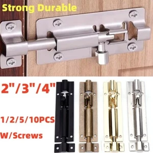 SLIDE BOLT Bathroom Toilet Shed Door Lock Catch Latch Various Size W/ Screws - Picture 1 of 13