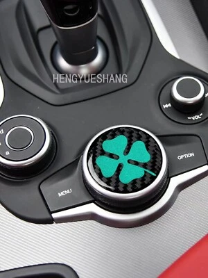 Alfa Romeo Four Leaf Clover Logo Giulia Stelvio Center Console Decorative Badge - Image 1 of 4