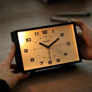 Square Vintage Night lamp Alarm clock Old Men Children Bedroom Number Pointer - Picture 1 of 11