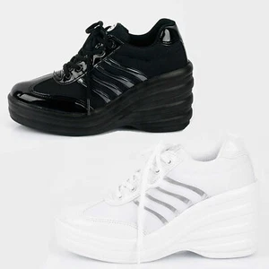 Women Platforms Shoes Chunky Sneaker Comfort Cheerleader Sneakers 3.5 inches - Picture 1 of 11