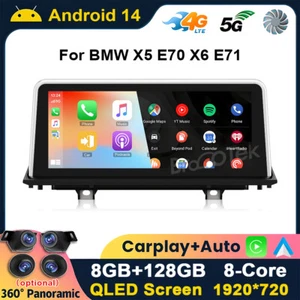 Wireless CarPlay Android Auto 10,25" GPS Radio Touchscreen per BMW X5 E70 X6 E71 - Foto 1 di 15