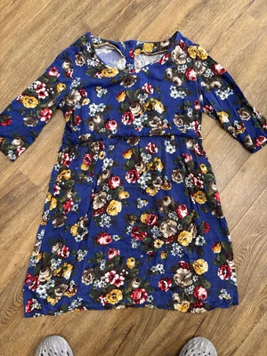 Vestido túnica Joules talla 18 floral flores azul Foto 1 de 4