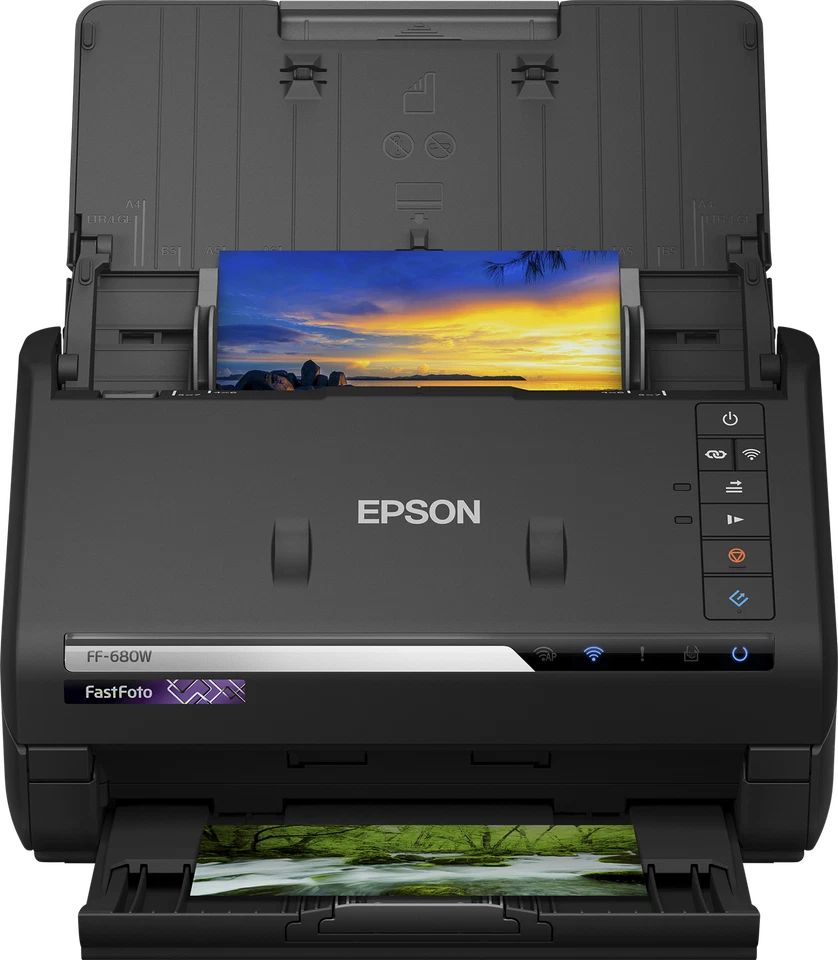 Epson FastFoto Wi-Fi Scanner FF-680W - Scan up to 30 photos in 30 seconds - Image 1 of 3