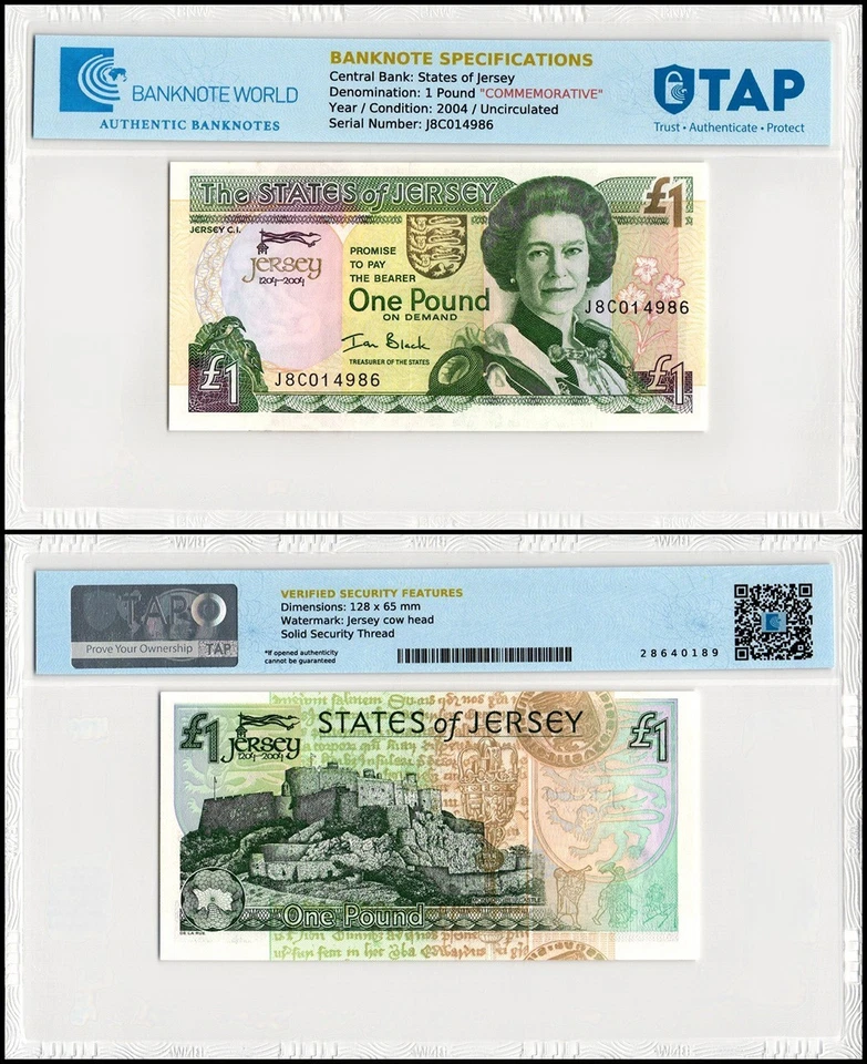 Jersey 1 Pound, 2004, P-31, UNC, Commemorative, Authenticated Banknote - Image 1 of 1