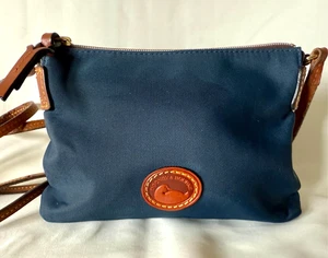 Dooney & Bourke Navy Blue Nylon Canvas Crossbody Pouchette Shoulder Bag - Picture 1 of 3