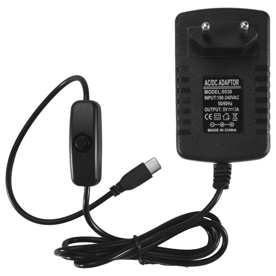 1X(per  4B Alimentatore 5V 3A Tipo-C Alimentatore con Interruttore sopra / 5961 - Immagine 1 di 1