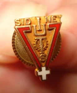 Spilla vintage oro 10 carati Sidney Shelby County Ohio YMCA collare disco disco disco spilla - Foto 1 di 5
