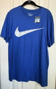 Nike Herren Athletic Cut Medium Blau Hangtag Swoosh T-Shirt Neu mit Etikett - Bild 1 von 6