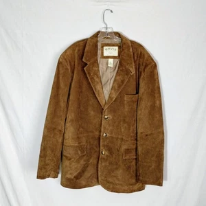 Chaqueta de cuero de gamuza Orvis vintage 46 (XL) marrón resistente abrigo deportivo occidental años 80  - Imagen 1 de 10