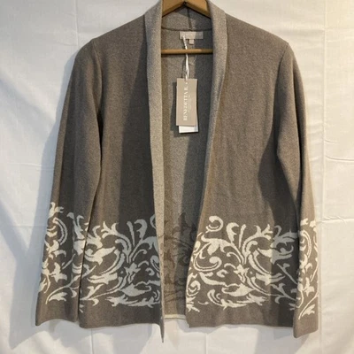 Nuevo con etiquetas Suéter Cárdigan Abierto Benedetta B Mezcla Lana Cachemira Talla Grande Beige Crema Foto 1 de 4