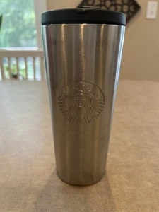 Vaso de viaje Starbucks vintage plateado de pared de acero inoxidable 16 oz con tapa - Imagen 1 de 10