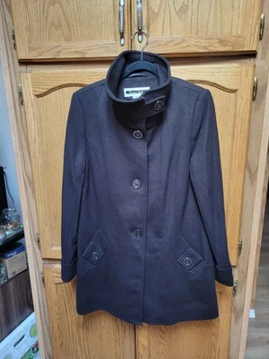  Abrigo de invierno elegante profesional de negocios negro de Kristen Blake talla Mediano Foto 1 de 4