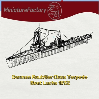 SSMODEL 1:350 German Raubtier Class Torpedo Boat Luchs 1932 Full Hull - Image 1 of 4