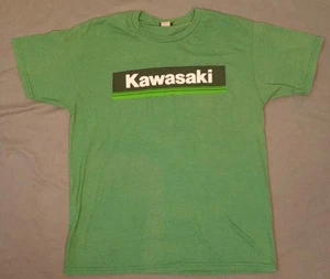 Kawasaki Motorcycles Shirt Large Green Short Sleeve - Picture 1 of 7