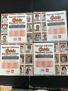 1991 Crown Gas Station Stadium Giveaway BALTIMORE ORIOLES 4 Packs Set 501 cards! - Picture 1 of 9