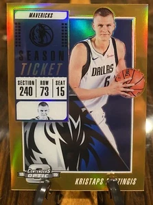 2018 Panini Contenders Optic Season Ticket Orange Prizm /49 Kristaps Porzingis - Picture 1 of 3