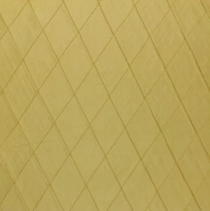 DUPIONI 100% SILK LARGE PINTUCK DIAMOND BUTTER YELLOW S3020 FABRIC BY YARD 56"W - Picture 1 of 5