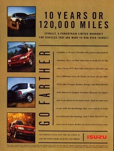 Vintage Print Ad 2000 for Isuzu SUV's - Picture 1 of 1