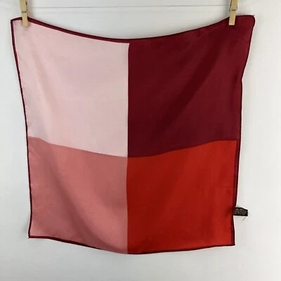 Bufanda Vintage Rojo Rosa Color Bloque Años 60 MCM Cuello Pelo Acetato Agujero Mancha Foto 1 de 4