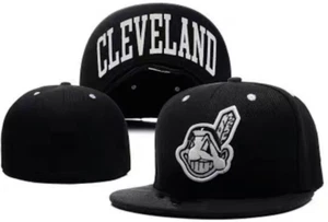 NEW 2024 Cleveland Indians Fitted hat, Black with White Logo , Different sizes - Picture 1 of 3
