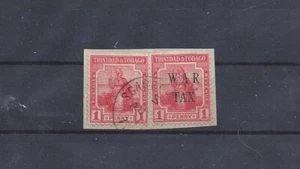 TRINIDAD & TOBAGO (1917 KG-V Military Aid: Pair) Used - Picture 1 of 1