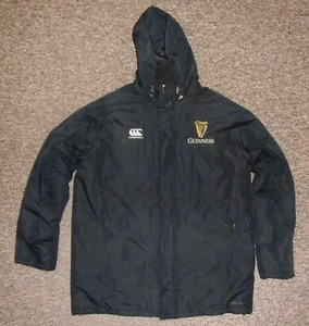 GUINNESS / 2017 - CANTERBURY - MENS zip-up black hooded insulated Coat. Size: XL - Imagen 1 de 20