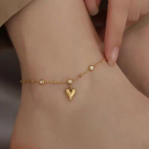 3Ct Round Cut Lab-Created Diamond Women's Beauty Anklet 14K Yellow Gold Finish - Picture 1 of 6