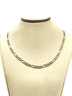 Collar corto de plata de ley 925 con cadena Figaro de 15" 12,6 g  Foto 1 de 4