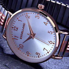 Excellanc Damen Armband Frauen Uhr mit Edelstahl Zugband Silber Rose Gold Farben