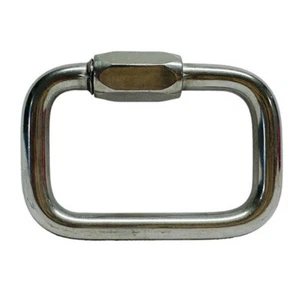 Stainless Steel T316 1/4" Square Quick Link Locking Carabiner 990 Lbs WLL - Picture 1 of 9