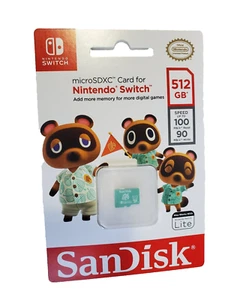 Carte mémoire Sandisk MicroSDXC 512Go Nintendo Switch/OLED/Lite Gaming Neuve. - Photo 1 sur 3
