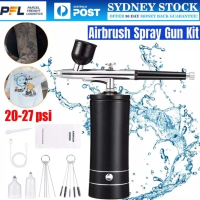 Portable Airbrush Kit Cordless Air Brush Compressor Spray Gun Set Nail Paint Tat - image 1 of 4